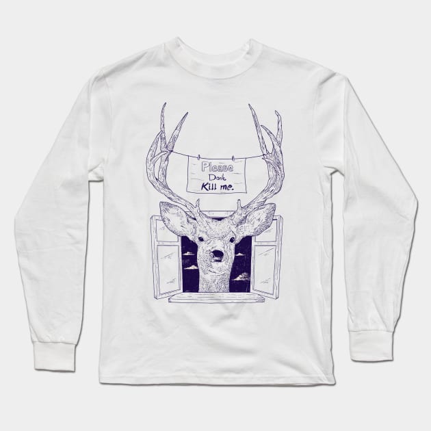 Please Don't Kill Me - Nature Animal Deer Gift Long Sleeve T-Shirt by eduely